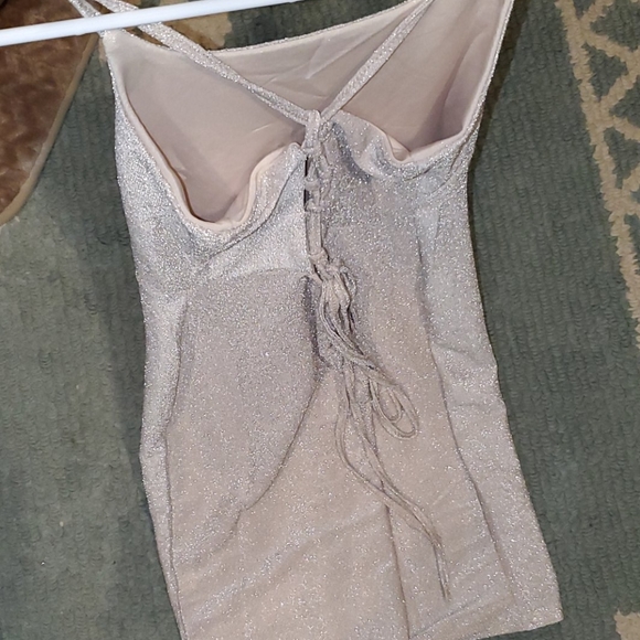 Sparkly nude mini dress - Picture 4 of 12